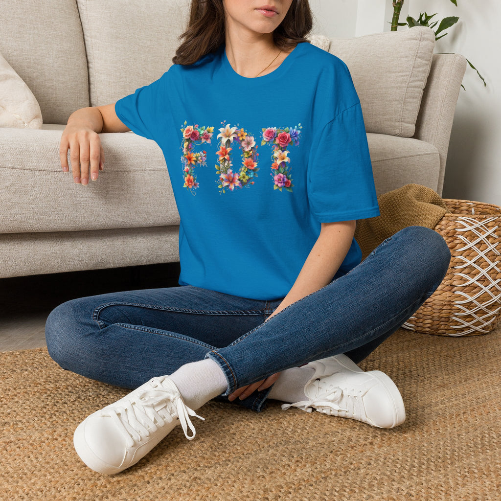 FDT Bold Floral Typography T-Shirt