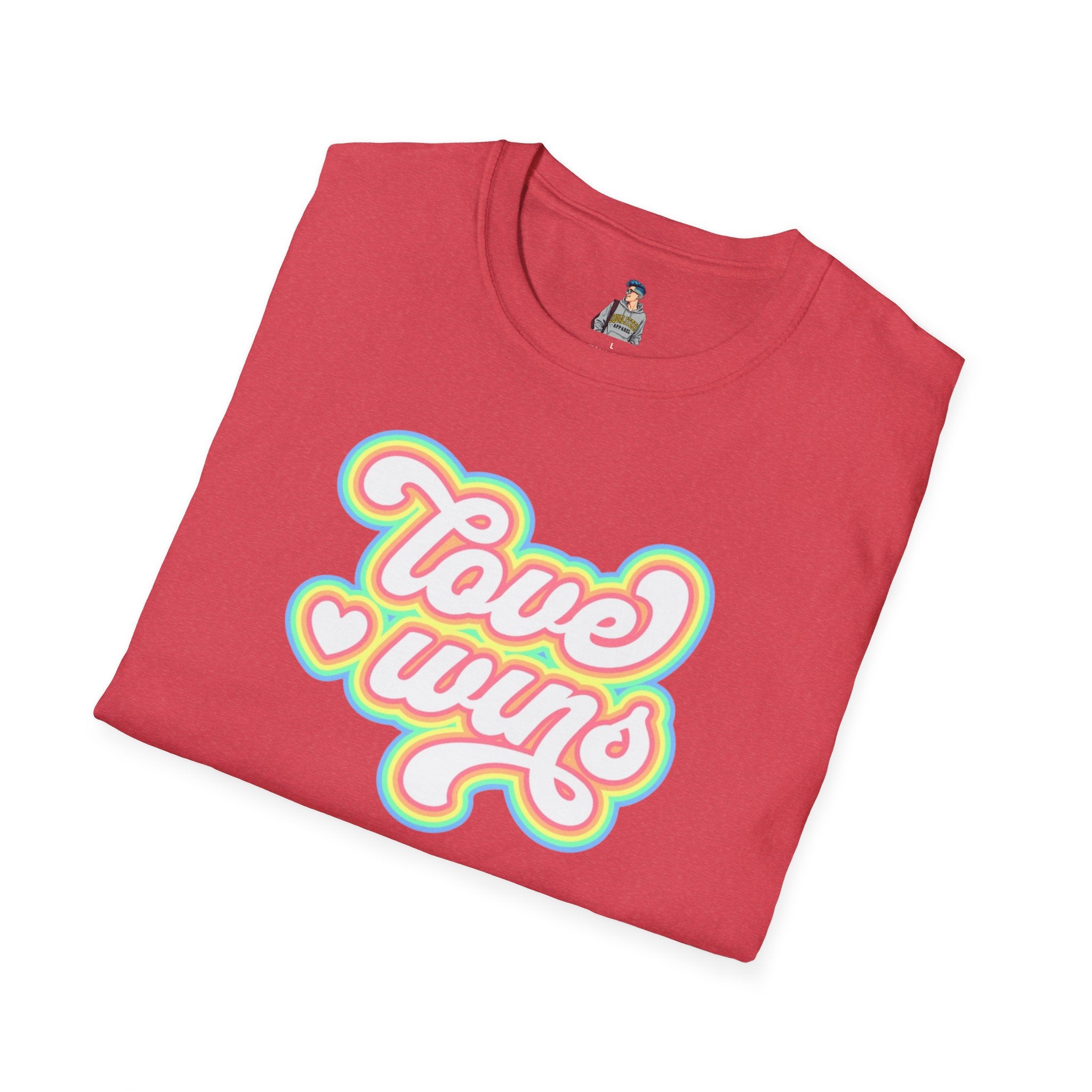 Love Wins Unisex Softstyle T-Shirt - Positive Vibes for Pride and Everyday Wear