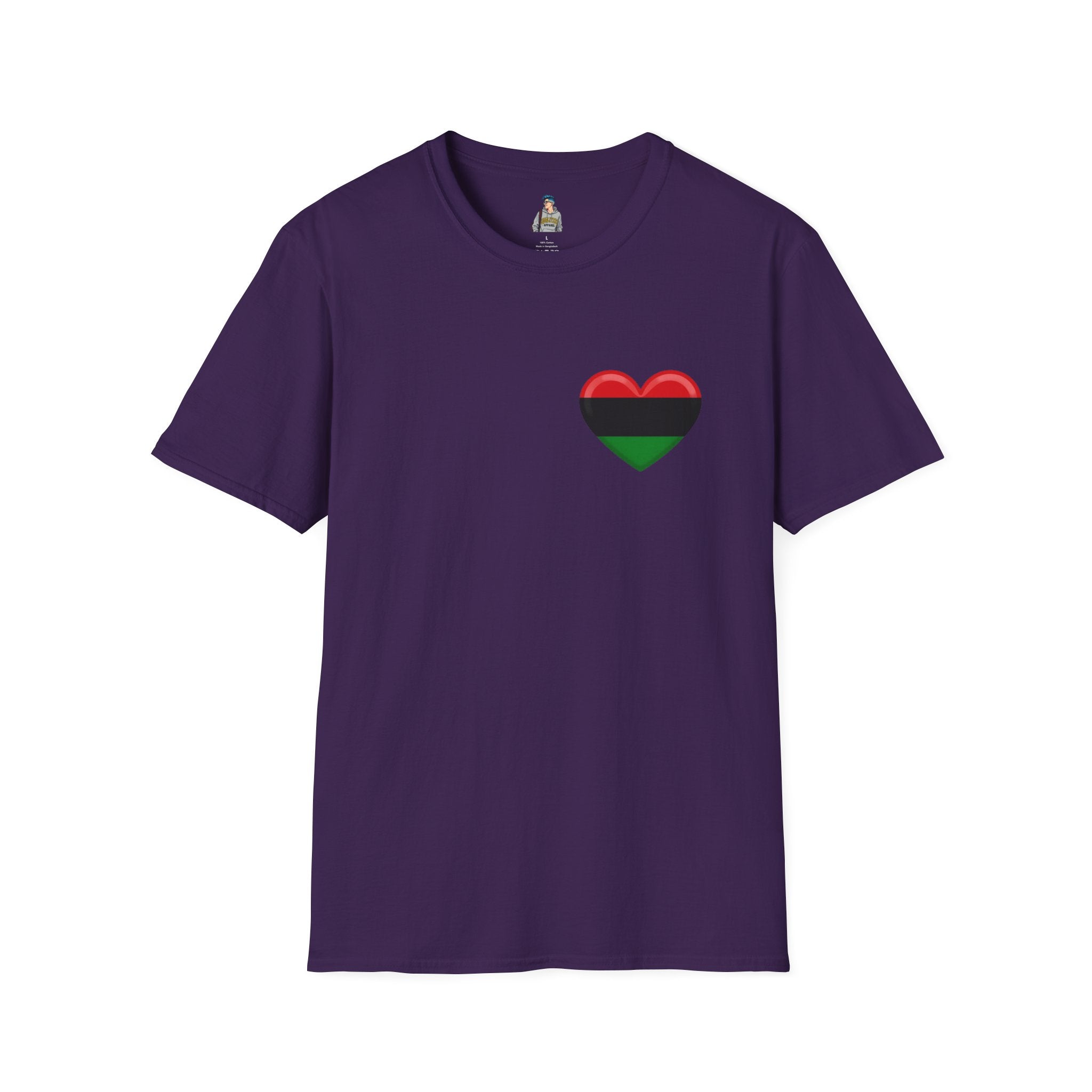 Unity and Heritage Unisex Softstyle T-Shirt with Pan-African Heart