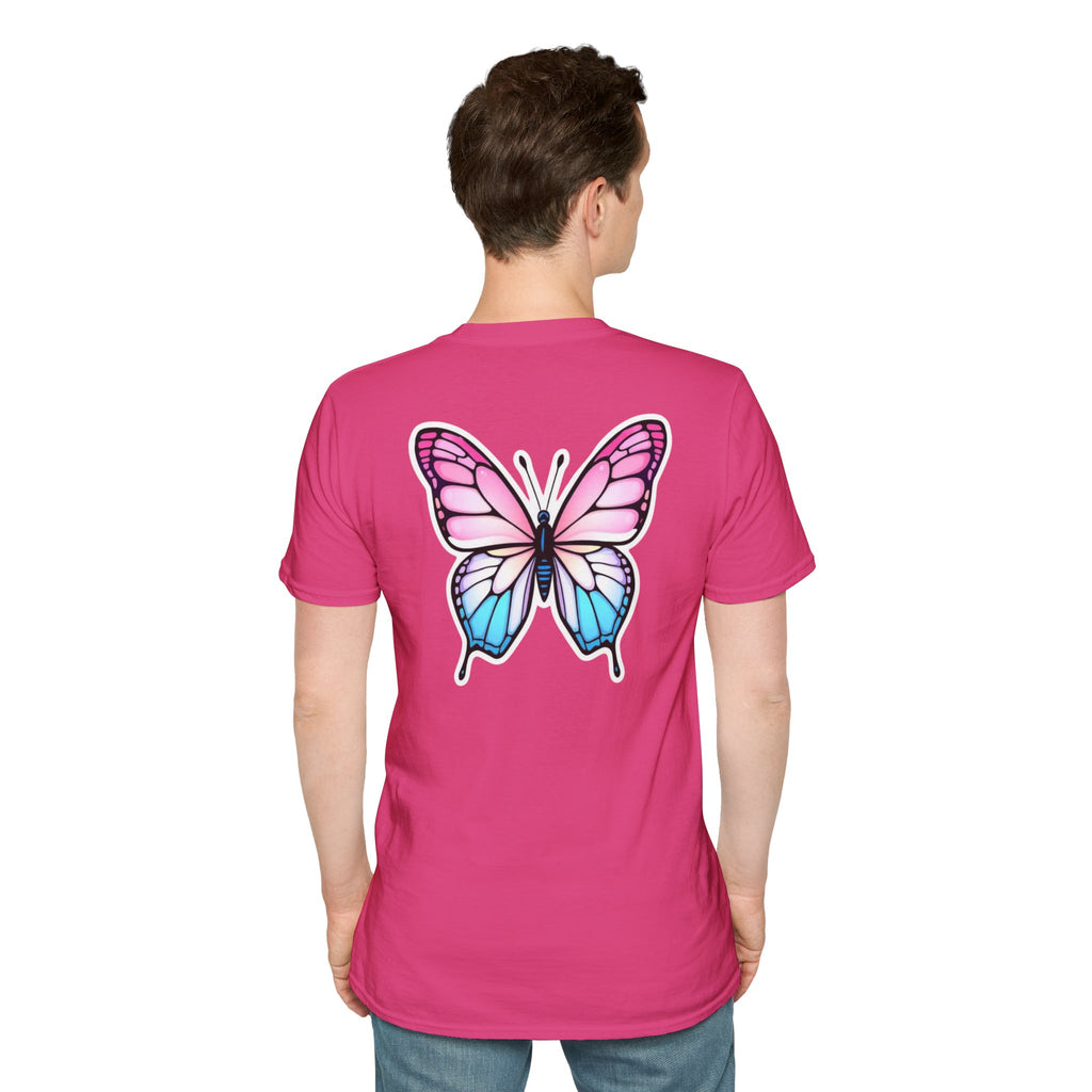 Trans Caterpillar to Butterfly Transformation T-Shirt, Unisex Graphic T-Shirt