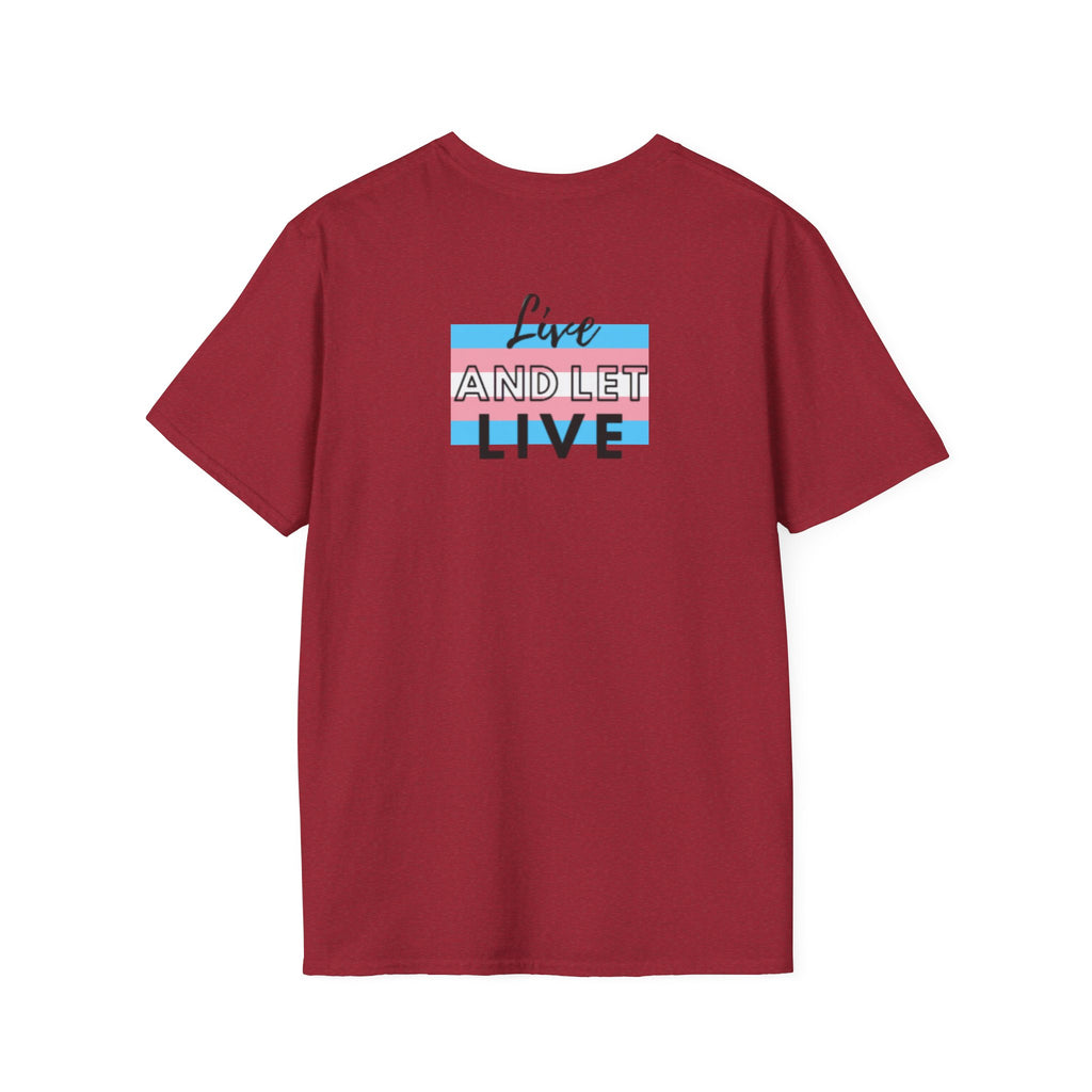 Live and Let Live Safety Pin Unisex Softstyle T-Shirt - Casual LGBTQ+ Pride Tee