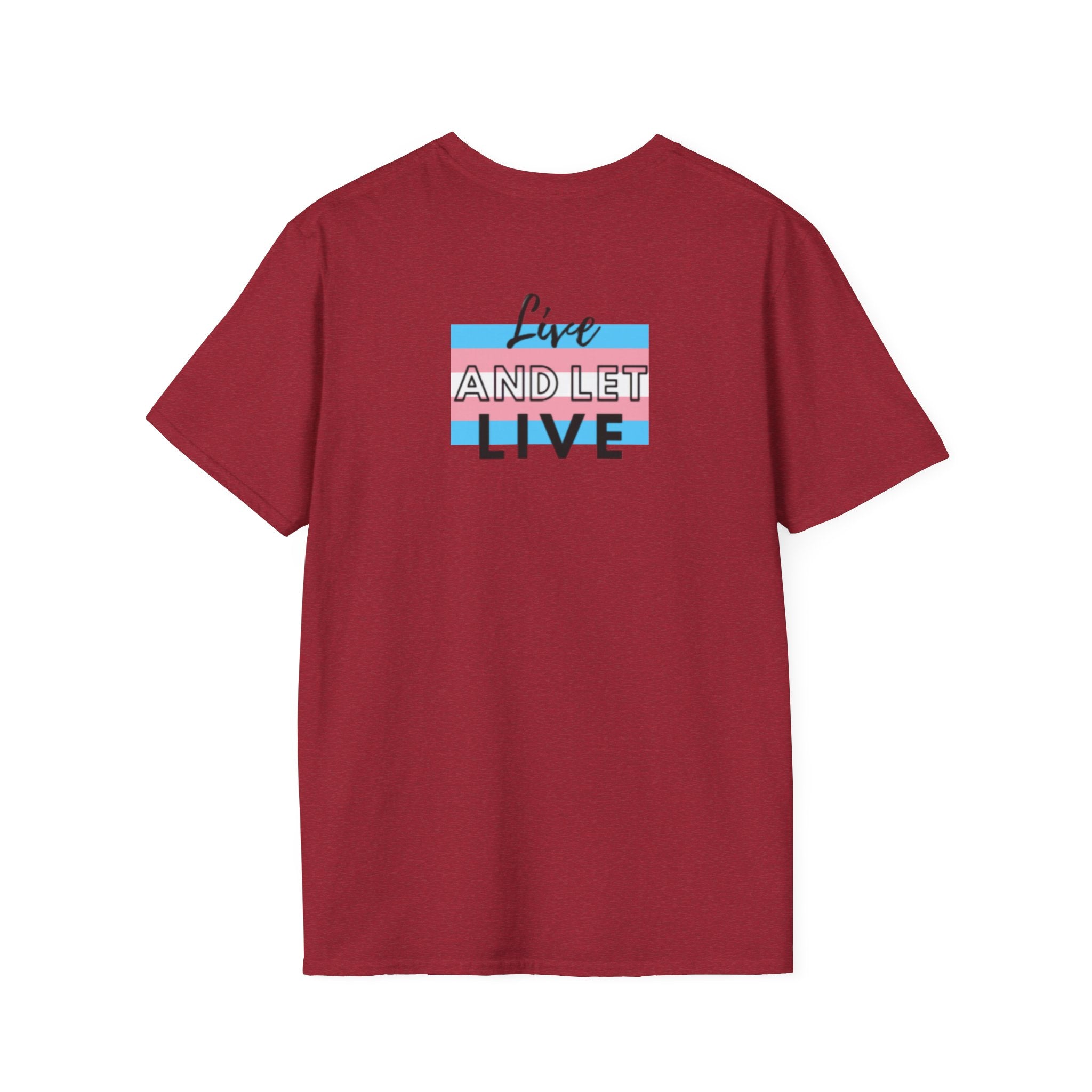 Live and Let Live Safety Pin Unisex Softstyle T-Shirt - Casual LGBTQ+ Pride Tee