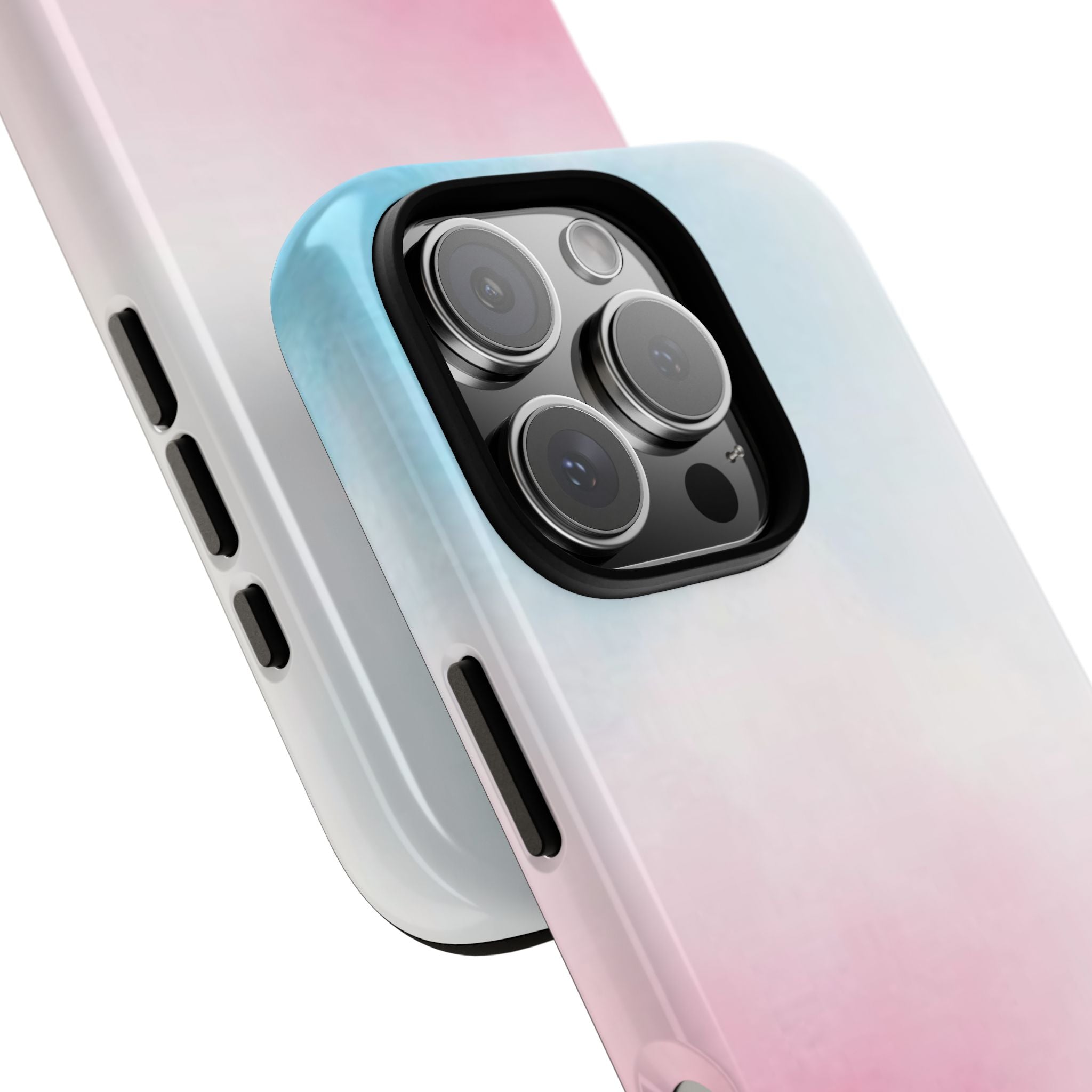 Pastel Cloud Tough Phone Case for iPhone Pink & Blue Gradient Protective Cover