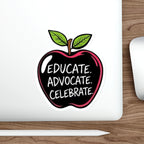 Educational Apple Die-Cut Stickers - Advocate & Celebrate