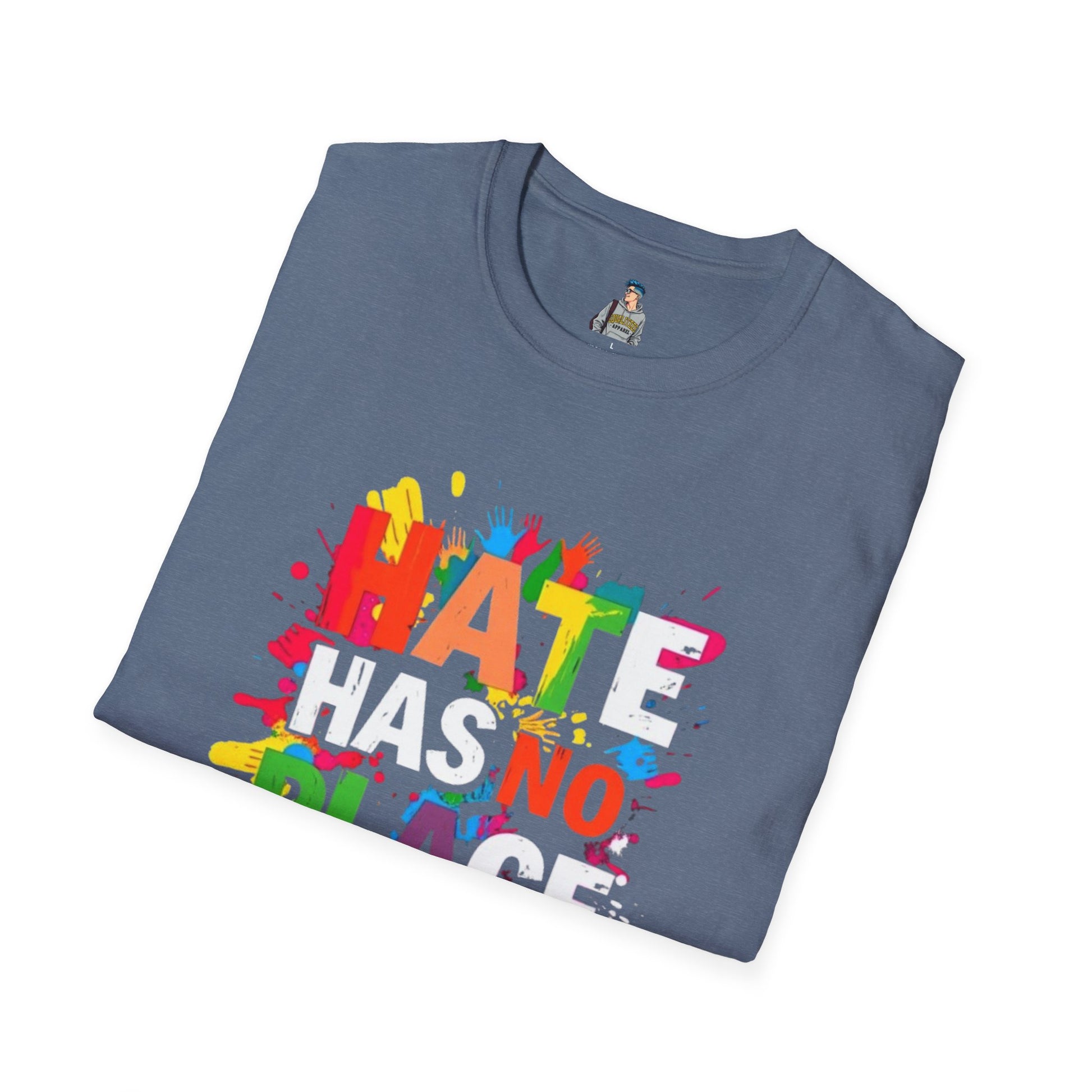Unisex Softstyle T-Shirt - Hate Has No Place Colorful Graphic Tee