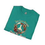 Unisex Softstyle T-Shirt - Love Costs Nothing, Give It Away Floral Peace Design