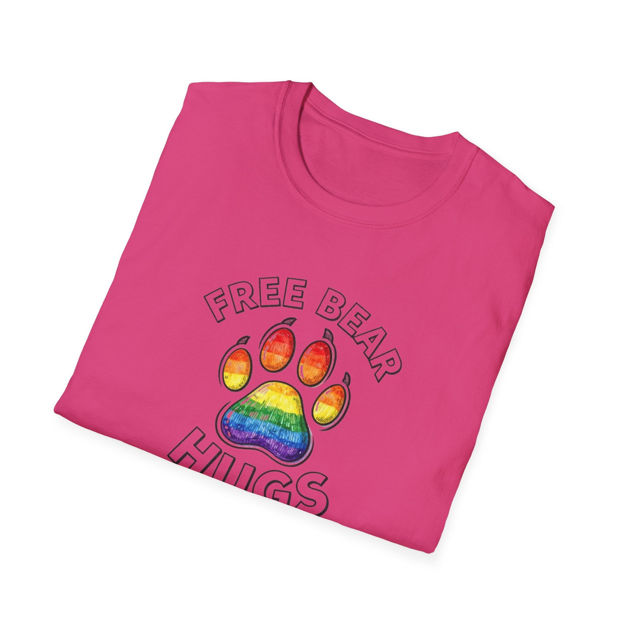 Free Bear Hugs Rainbow Paw T-Shirt