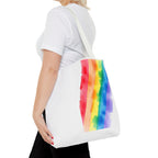 Rainbow Watercolor on Canvas Design - Tote Bag