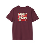 Unisex Softstyle T-Shirt - Never Again Now Means Now. For Everyone! Resist Fascism, End Genocide