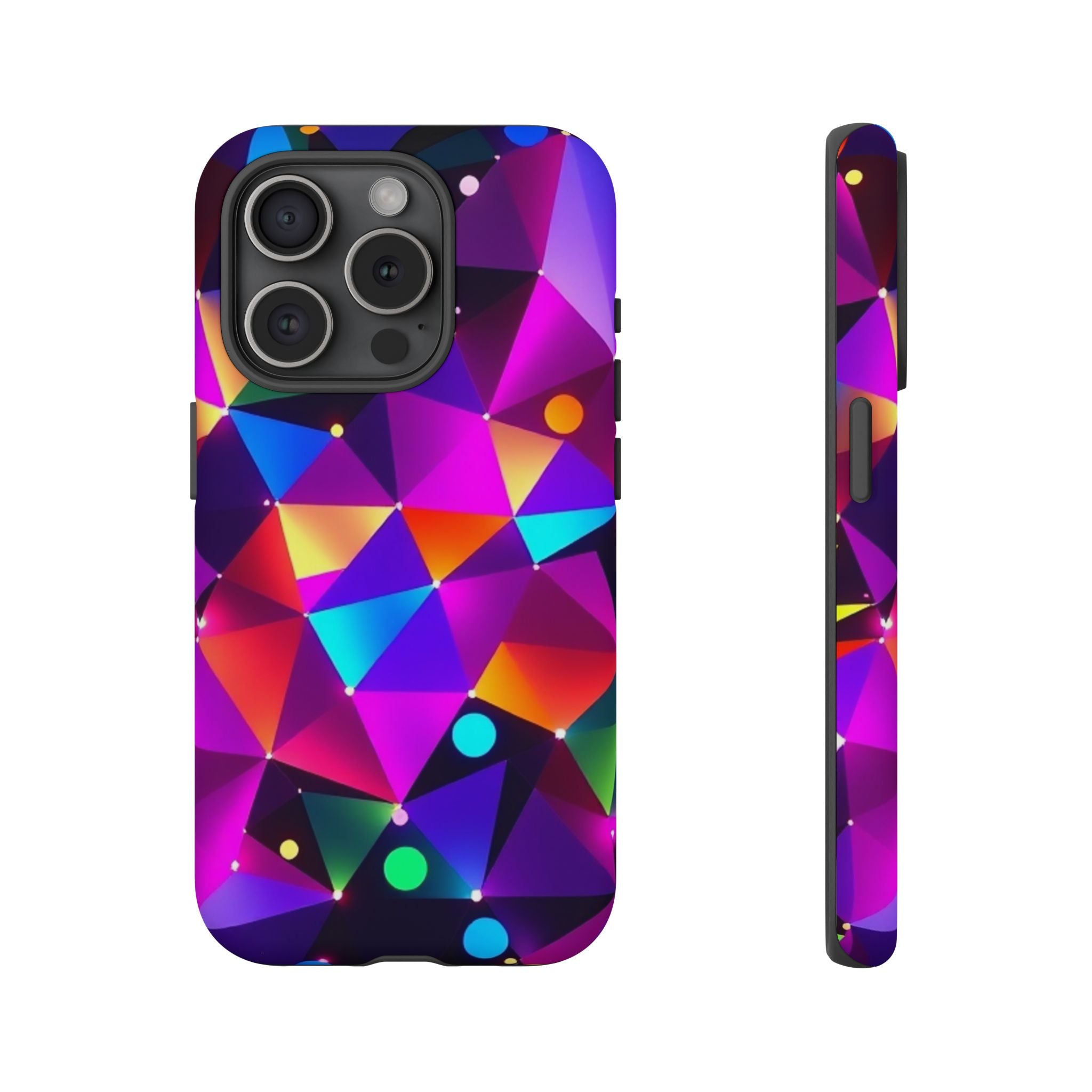 Android OR iPhone Compatible Cases - Colorful Angles Design - Unique Tough Cases