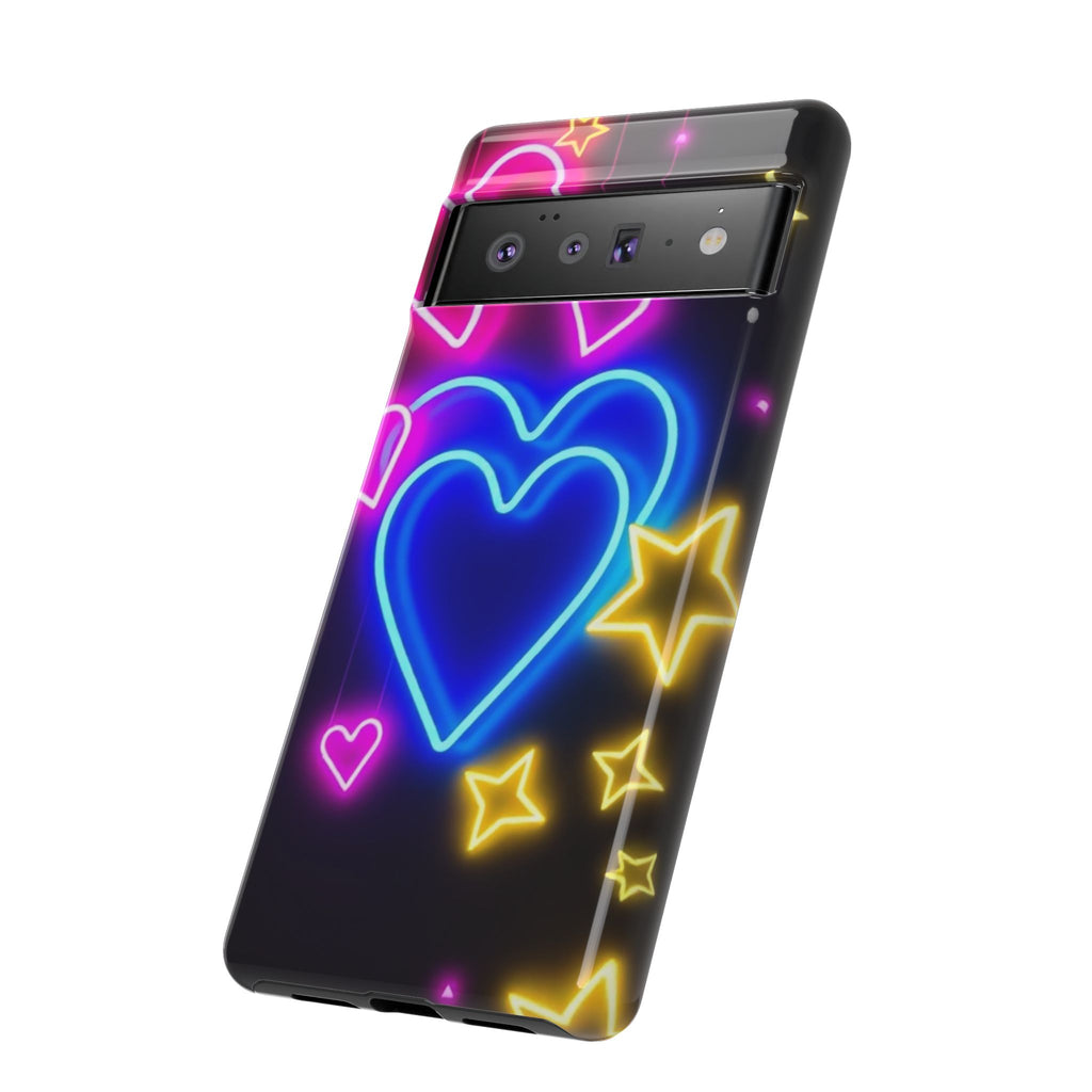 Android OR iPhone Compatible Cases - Neon Love Design - Unique Tough Cases