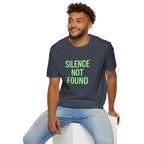 Silence Not Found T-Shirt — Bold Neon Text Tee