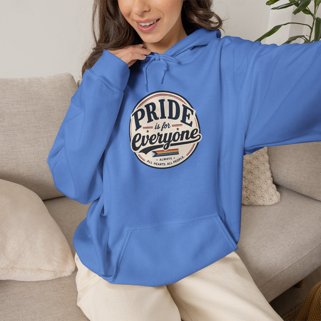 Pride Is For Everyone Pullover Hoodie — Vintage Graphic Inclusivity Sweatshirt
