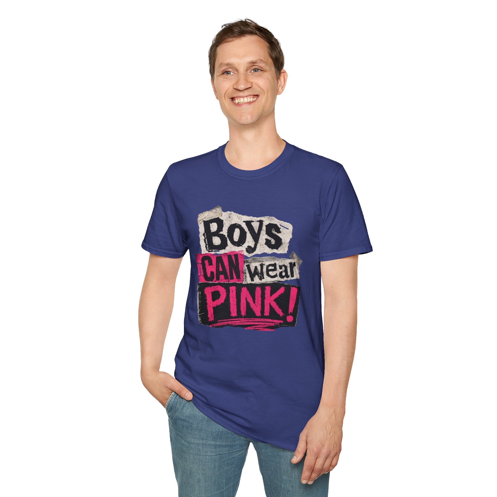 Boys Can Wear Pink T-Shirt — Bold Retro Feminist Graphic Tee