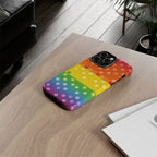 Rainbow Polka Dot Tough Phone Case for iPhone