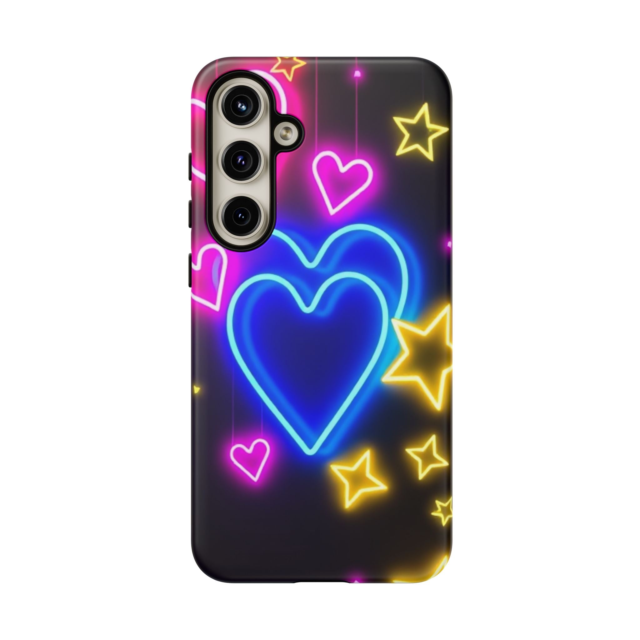 Android OR iPhone Compatible Cases - Neon Love Design - Unique Tough Cases