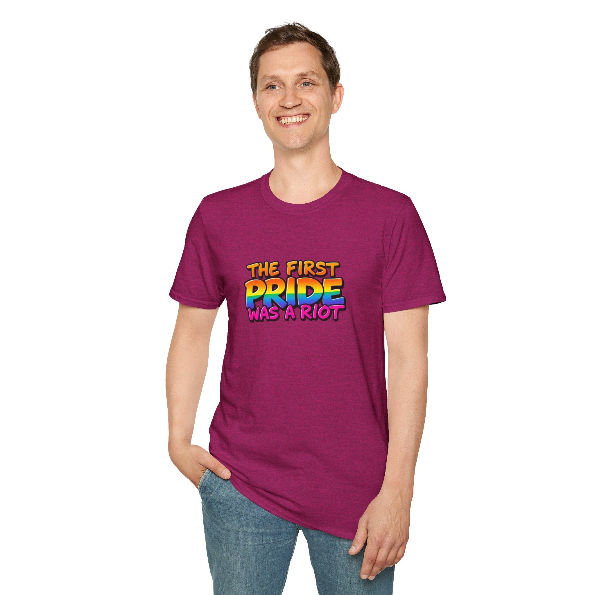 The First Pride Was A Riot Unisex softstyleTee