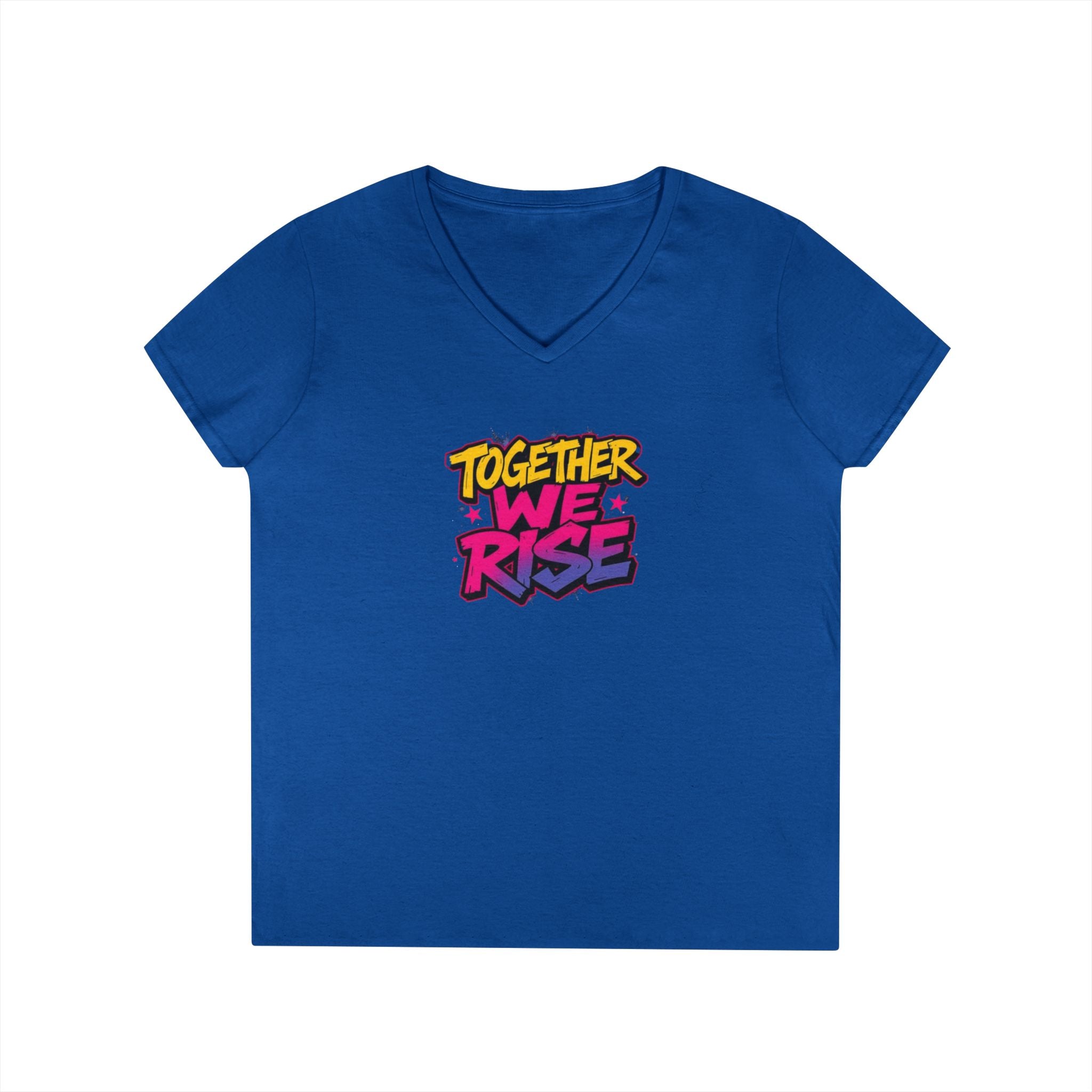 Together We Rise Ladies' V-Neck T-Shirt - Perfect Gift for Mother's Day