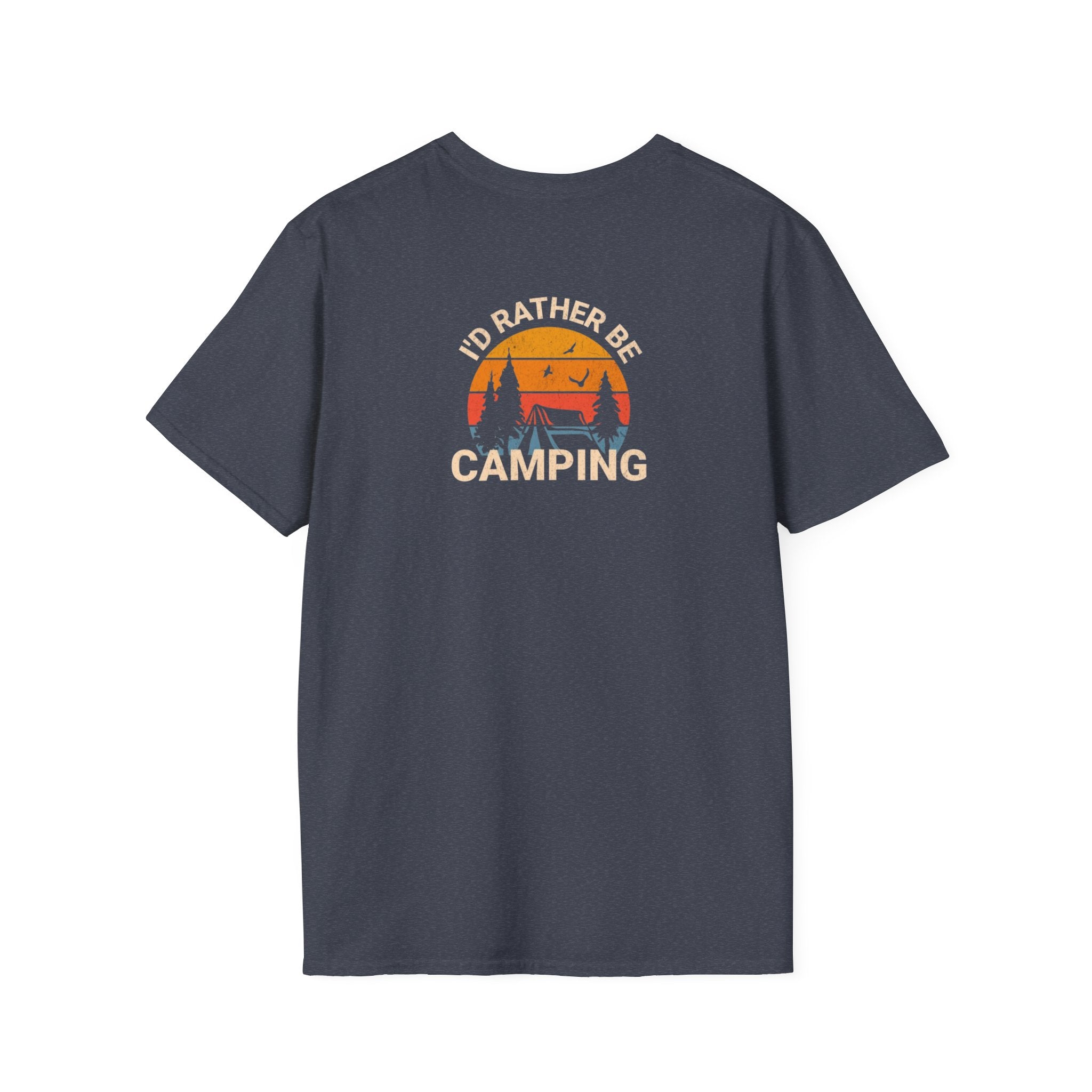 Unisex Softstyle T-Shirt - 'I'd Rather Be Camping' Adventure Tee