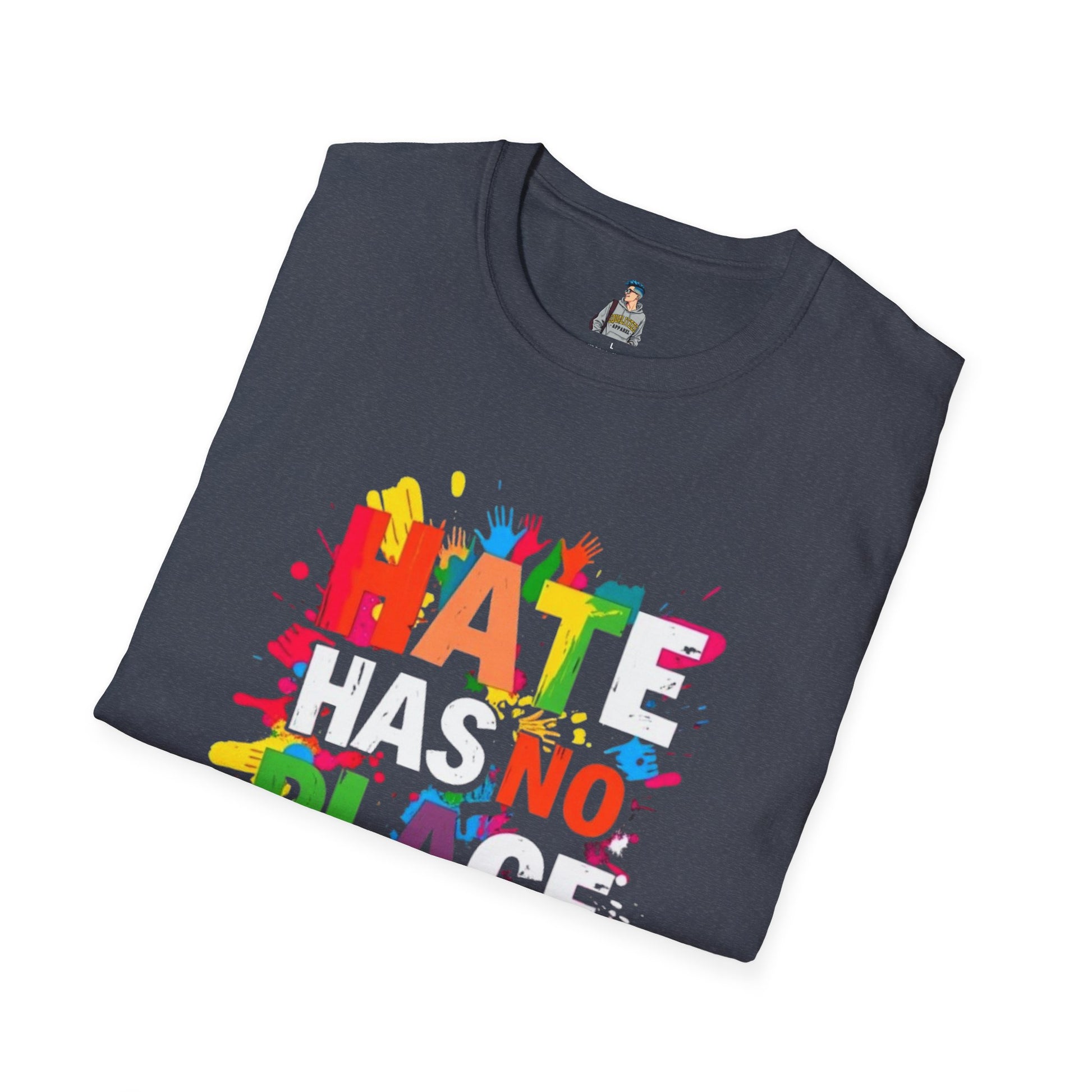 Unisex Softstyle T-Shirt - Hate Has No Place Colorful Graphic Tee