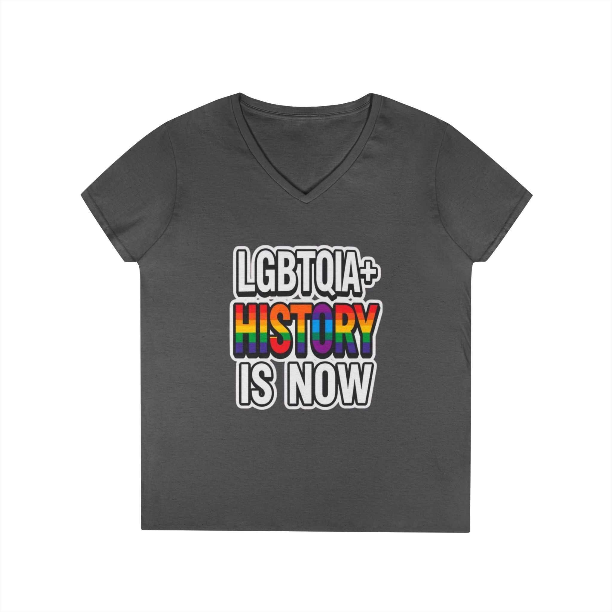 LGBTQIA+ History V-Neck T-Shirt for Pride and Activism
