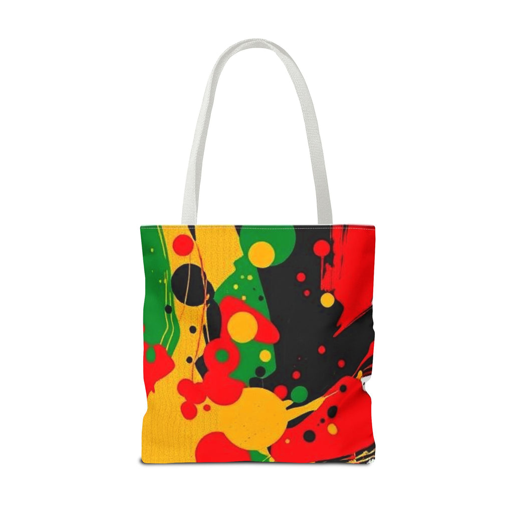 Green, Red Yellow Paint Splatter Tote Bag