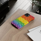 Rainbow Polka Dot Tough Phone Case for iPhone