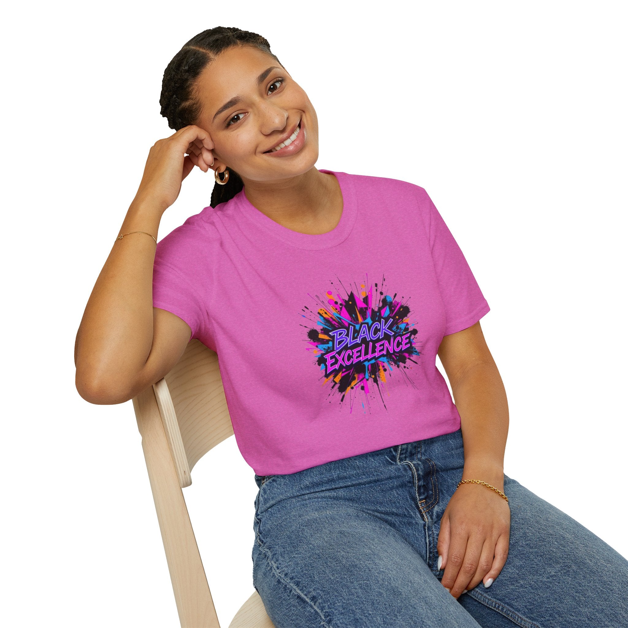 Unisex Softstyle T-Shirt - Black Excellence Graphic Tee