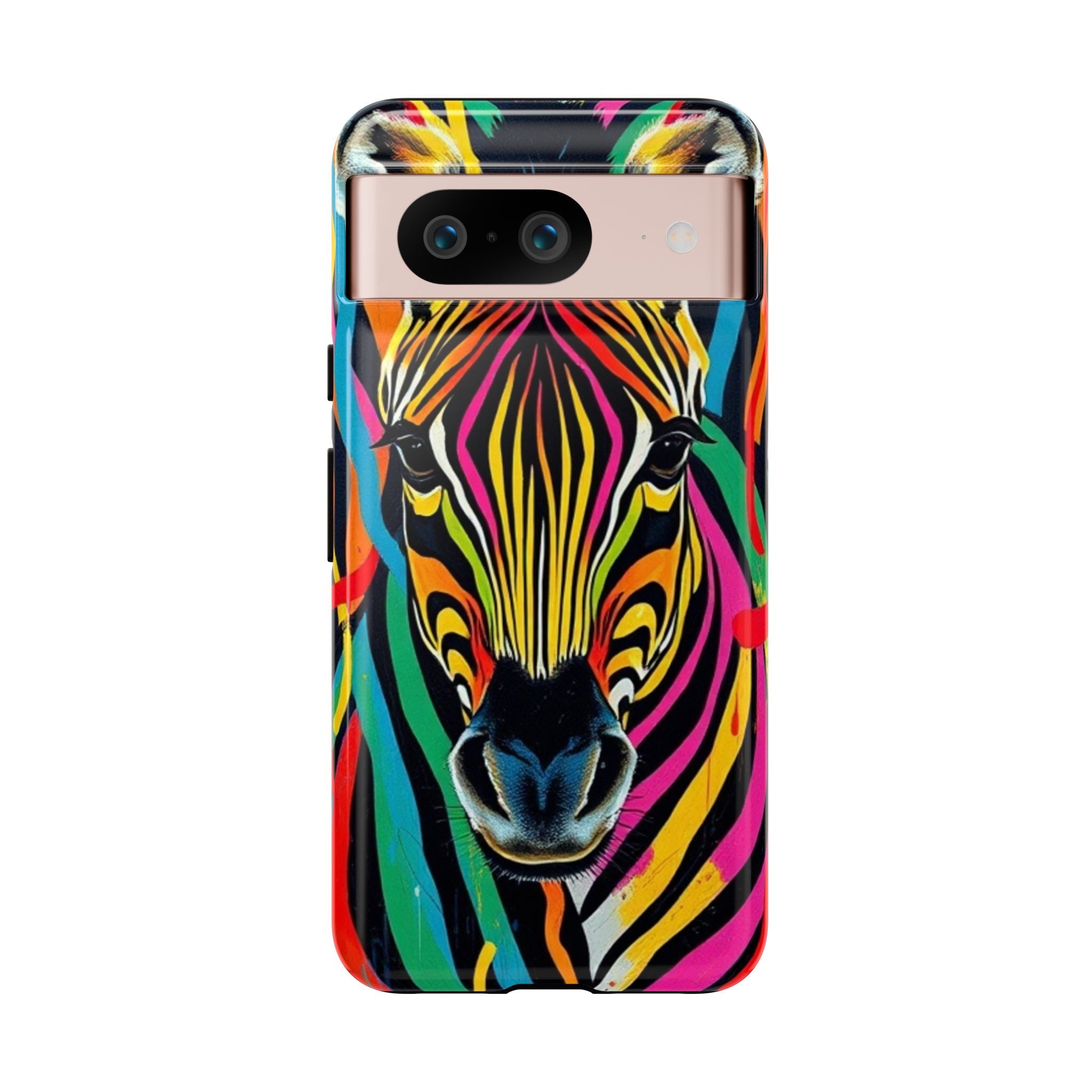 Android OR iPhone Compatible Cases - Rainbow Zebra Design - Unique Tough Cases