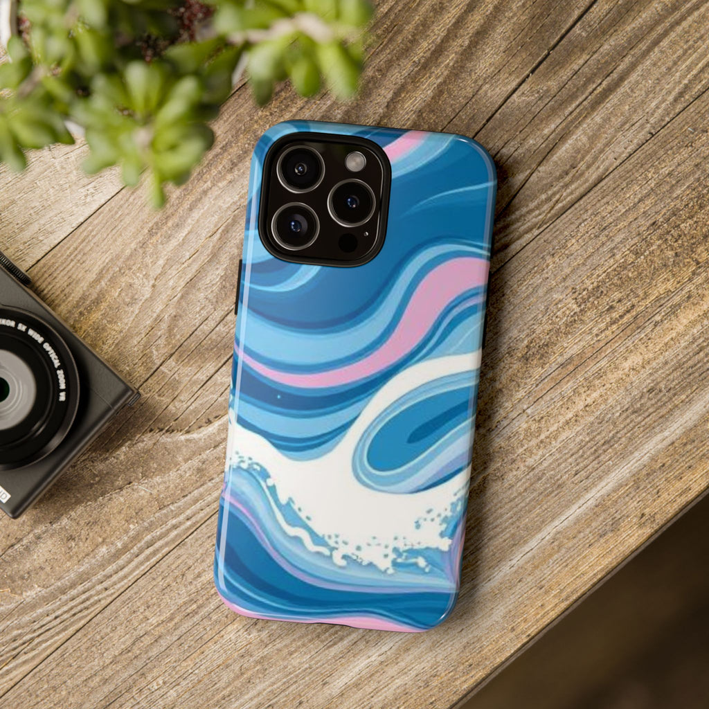 Blue & Pink Swirl Tough Case for iPhone