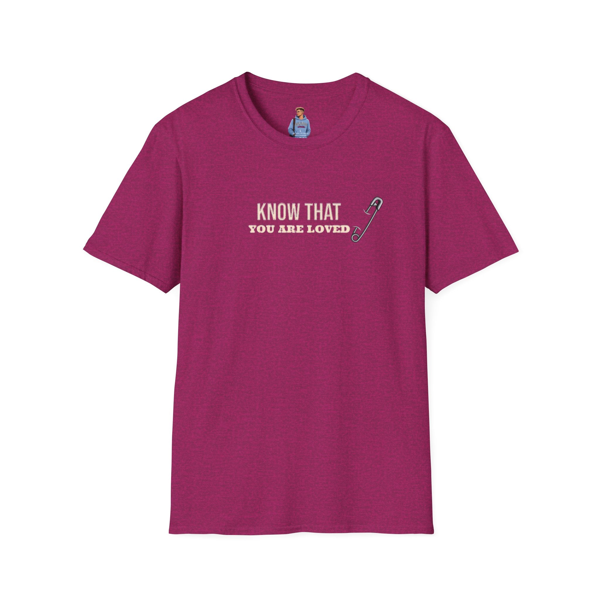 Safety Pin Know That You Are Loved Inspirational Tee Unisex Softstyle T-Shirt