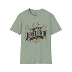 Juneteenth T-Shirt - "Happy Juneteenth" Fireworks Celebration Tee