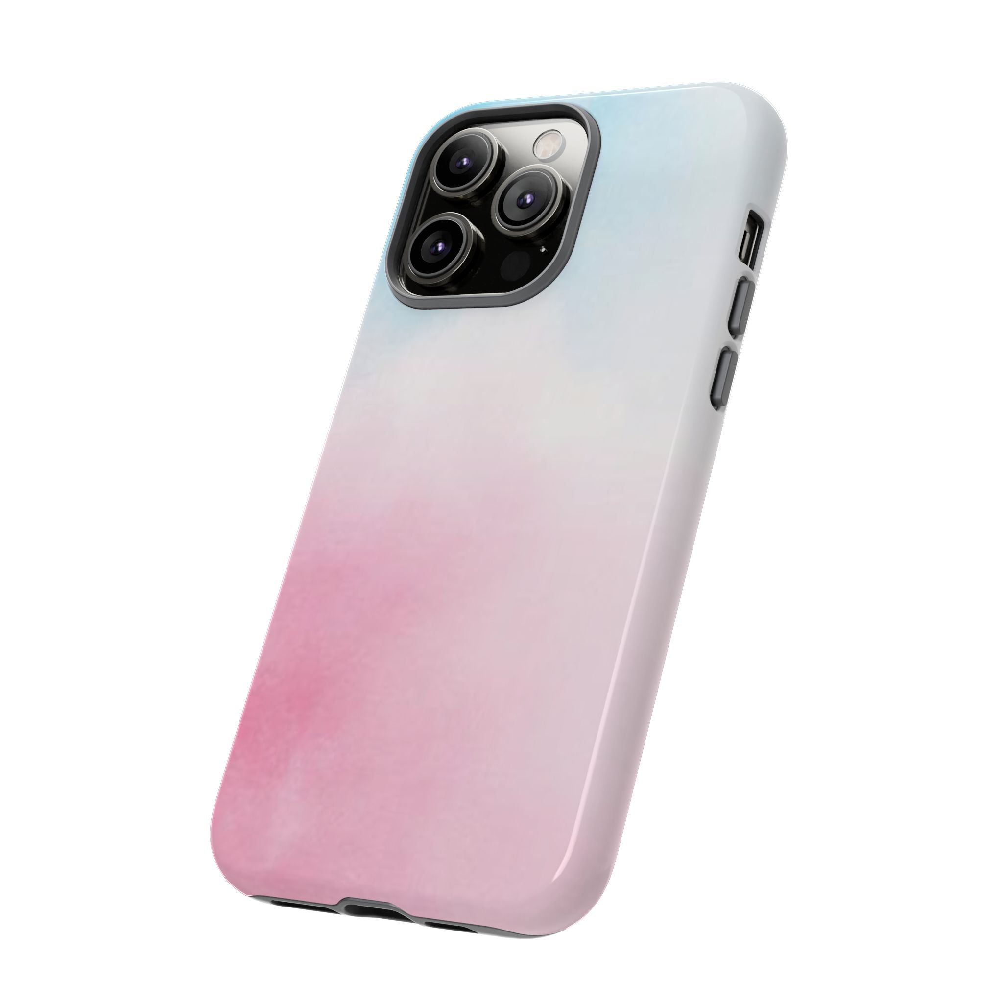 Pastel Cloud Tough Phone Case for iPhone Pink & Blue Gradient Protective Cover