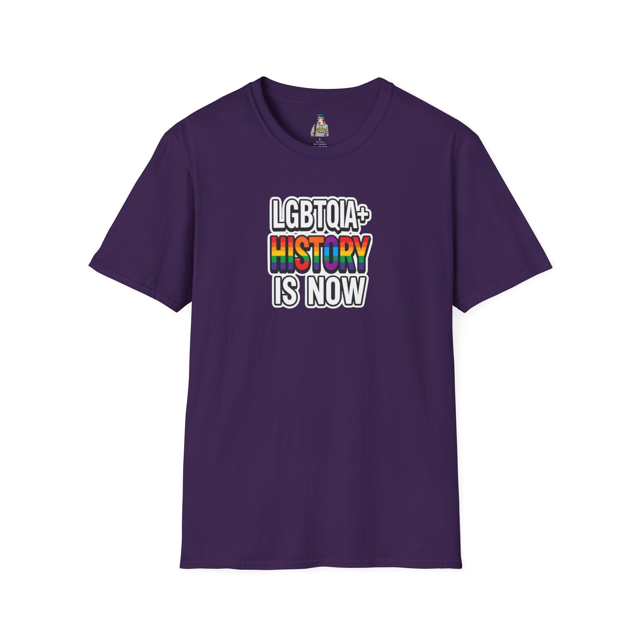 LGBTQIA+ History Is Now Unisex Softstyle T-Shirt