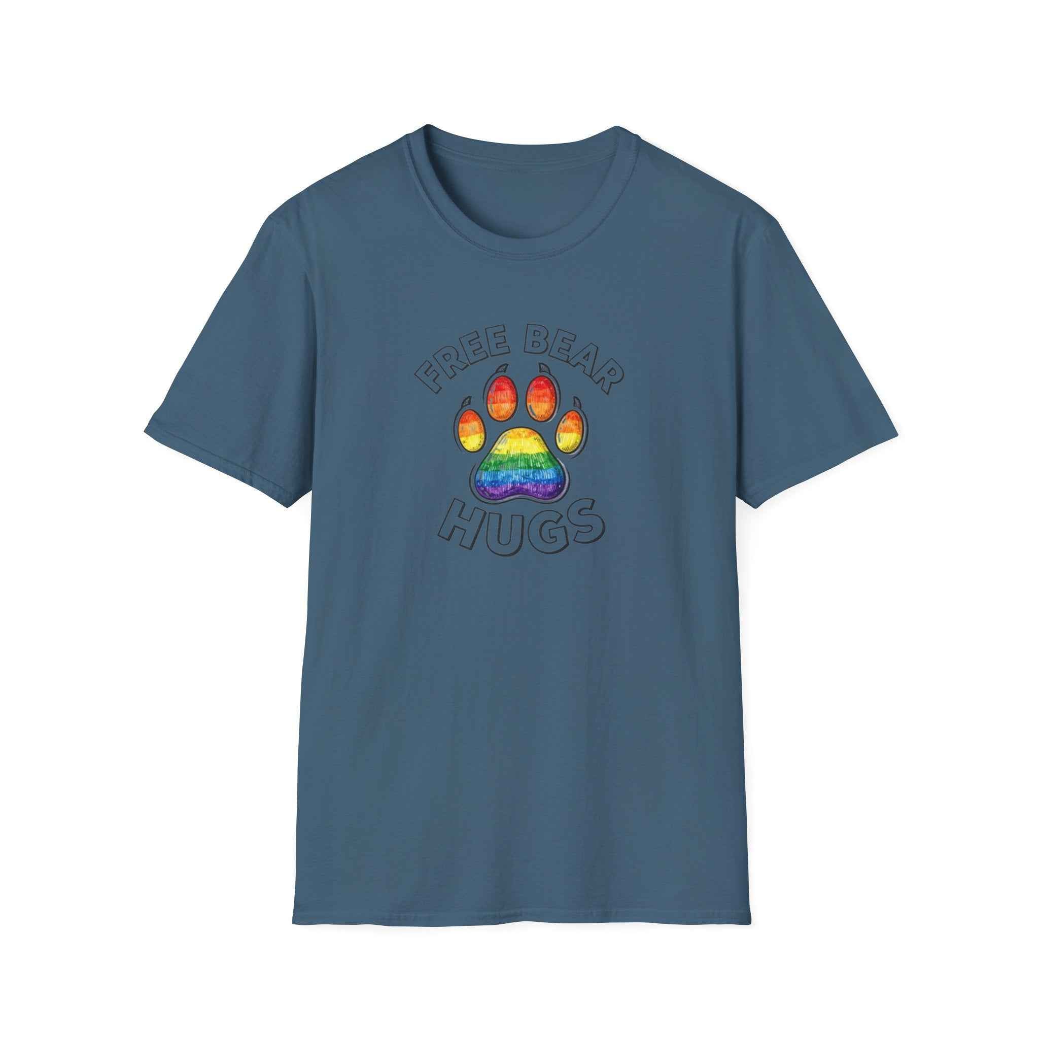 Free Bear Hugs Rainbow Paw T-Shirt