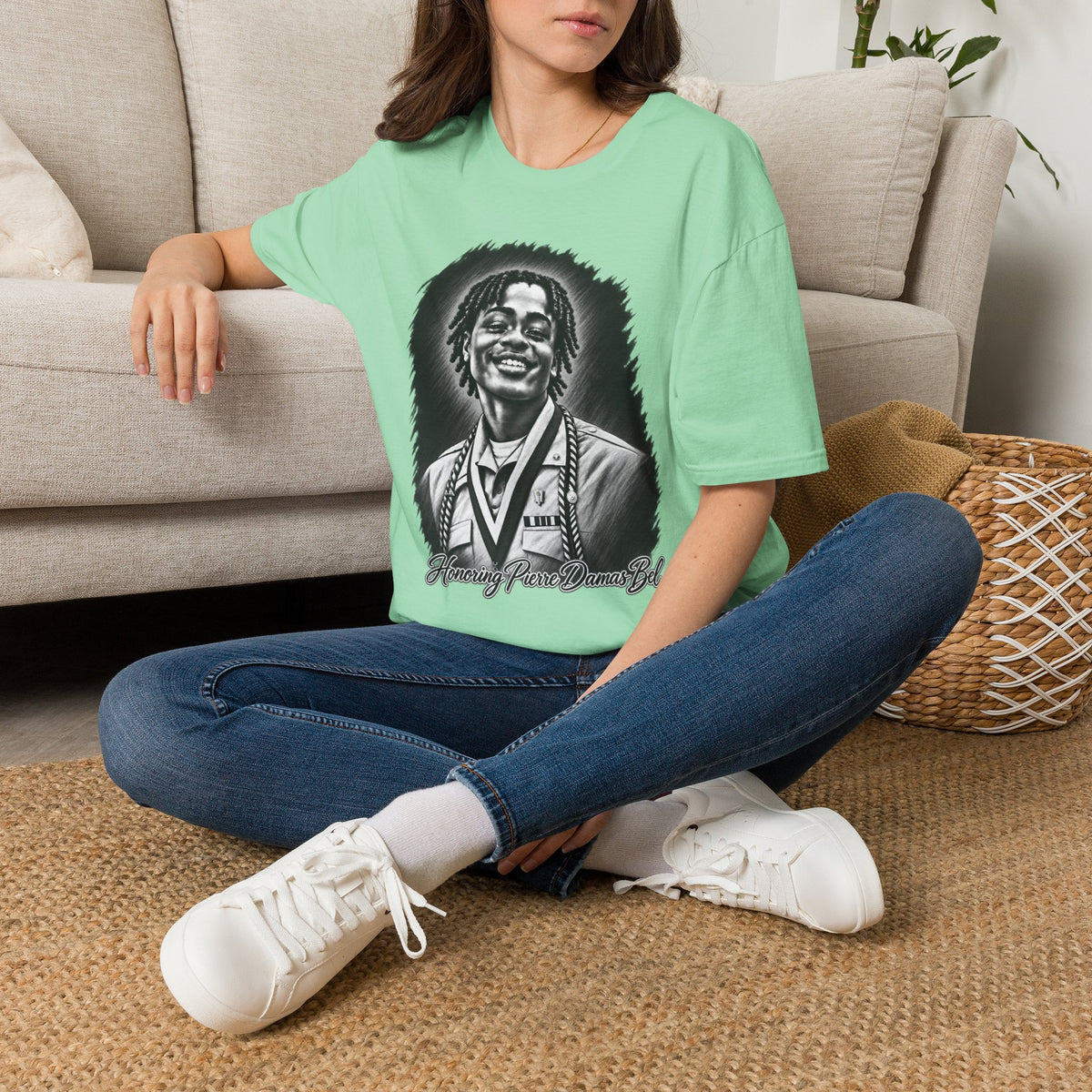 Smiling Portrait Front - In Memory of Pierre Damas Bel T-Shirt