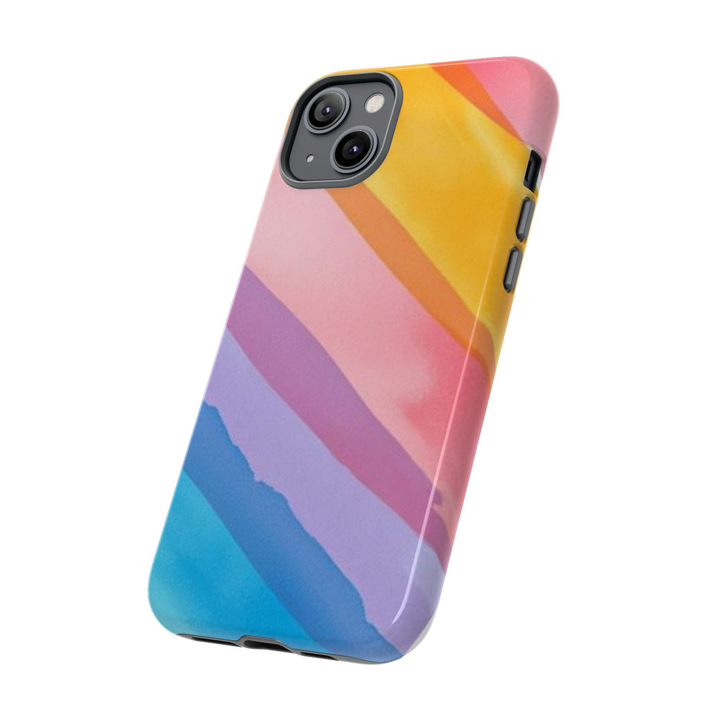 Colorful Diagonal Watercolor Tough Phone Case for iPhone