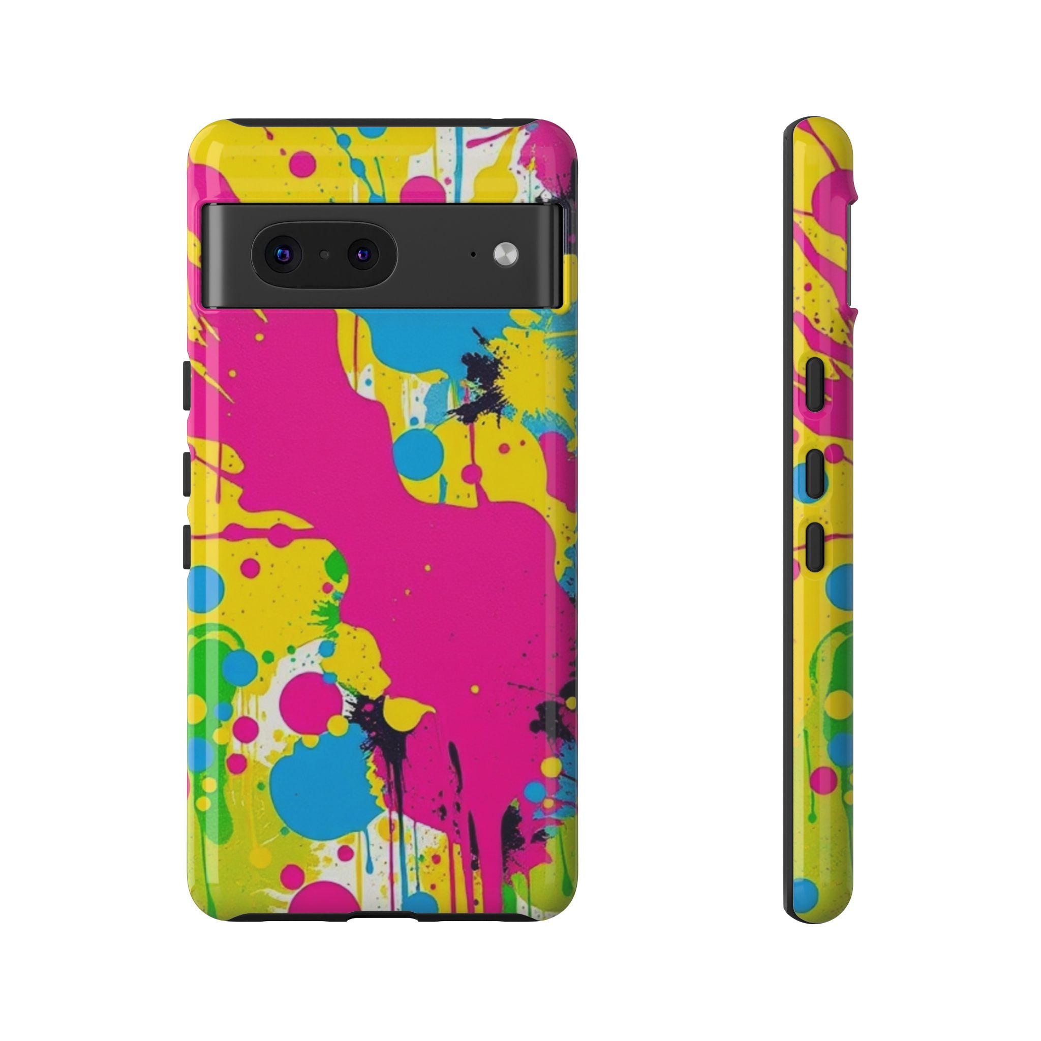 Android OR iPhone Compatible Cases - Crazy Retro Color Splash Design - Unique Tough Cases