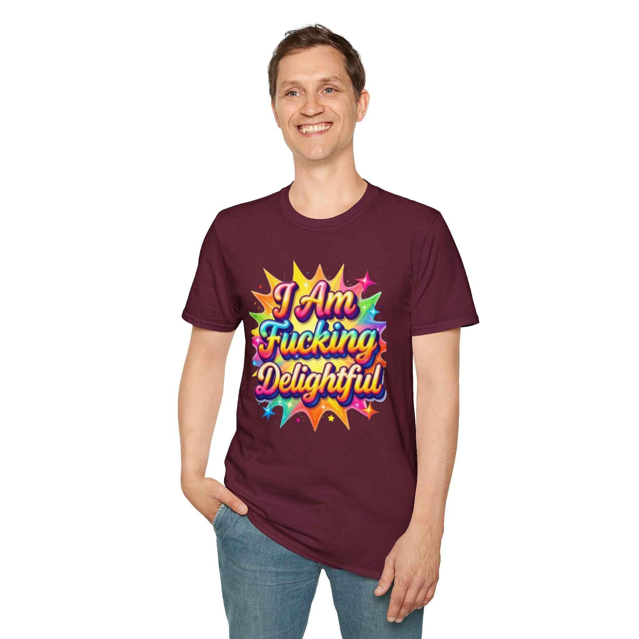 I Am Fucking Delightful T-Shirt - Bold Rainbow Self-Love Graphic Tee