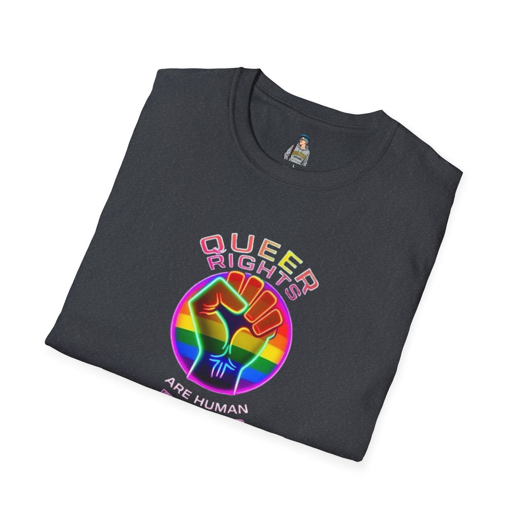 Unisex Softstyle T-Shirt - Queer Rights Are Human Rights Statement Tee