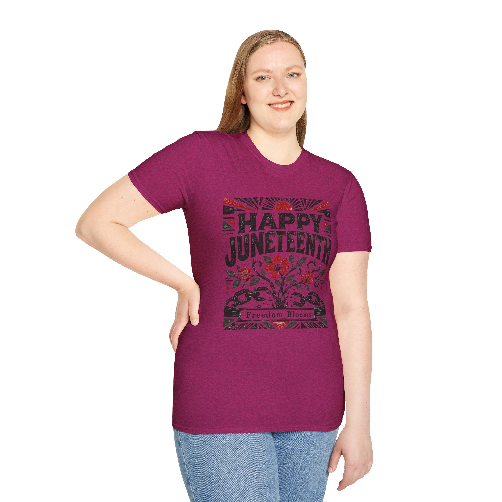 Juneteenth T-Shirt — "Happy Juneteenth" Floral Freedom Tee