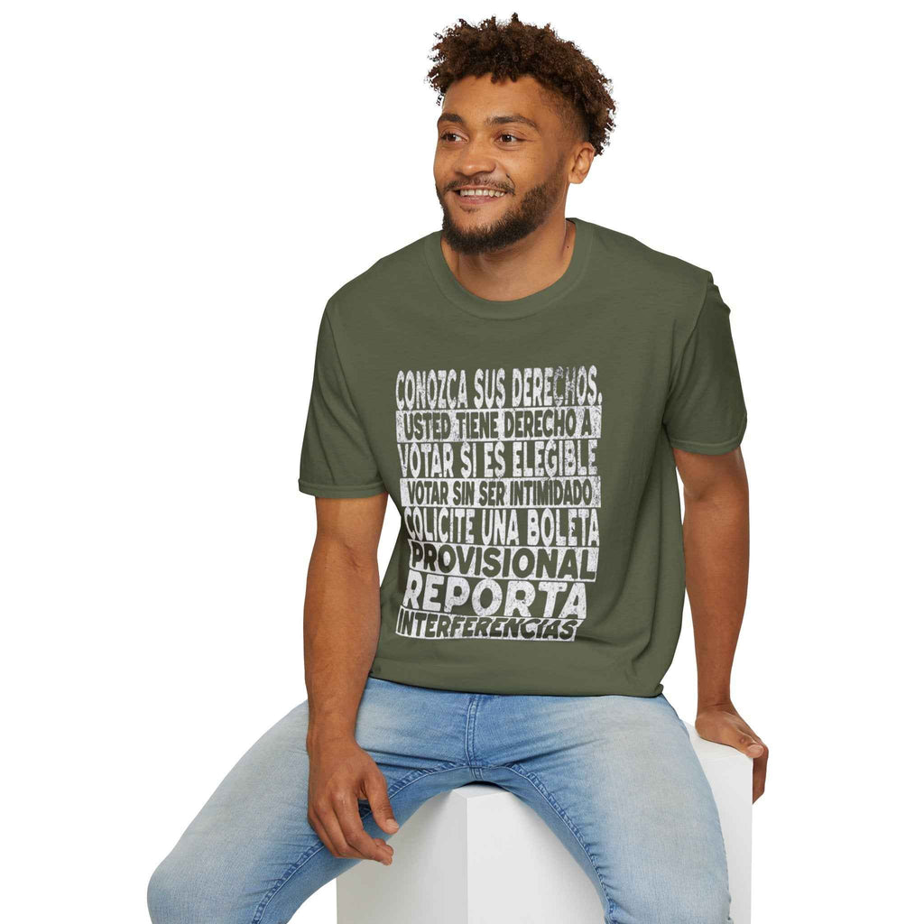 Voting Rights T-Shirt — Spanish "CONOZCA SUS DERECHOS"