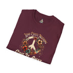 Unisex Softstyle T-Shirt - Love Costs Nothing, Give It Away Floral Peace Design