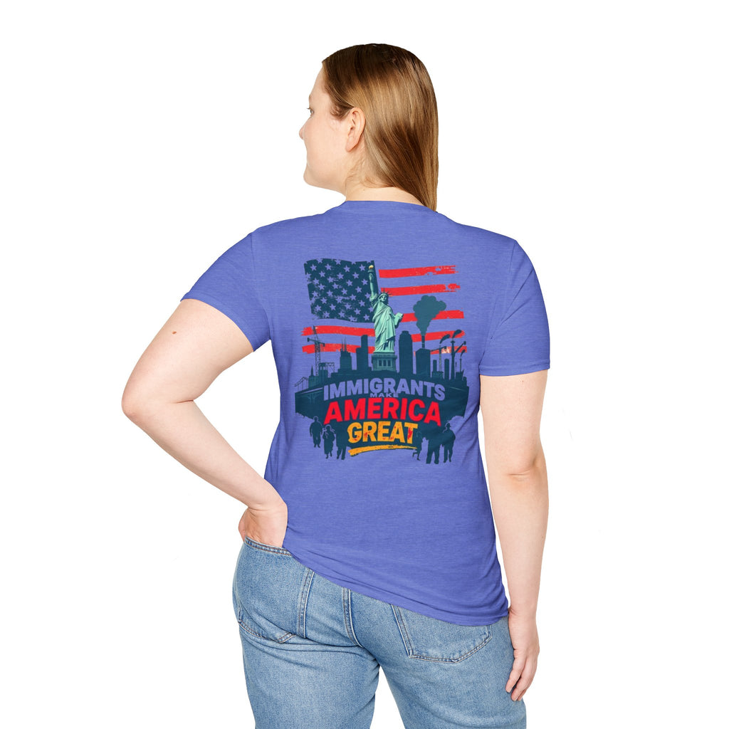 Immigrants Make America Great T-Shirt Estoy Contigo (I Am With You) Unisex Softstyle T-Shirt Classic Protest Tee