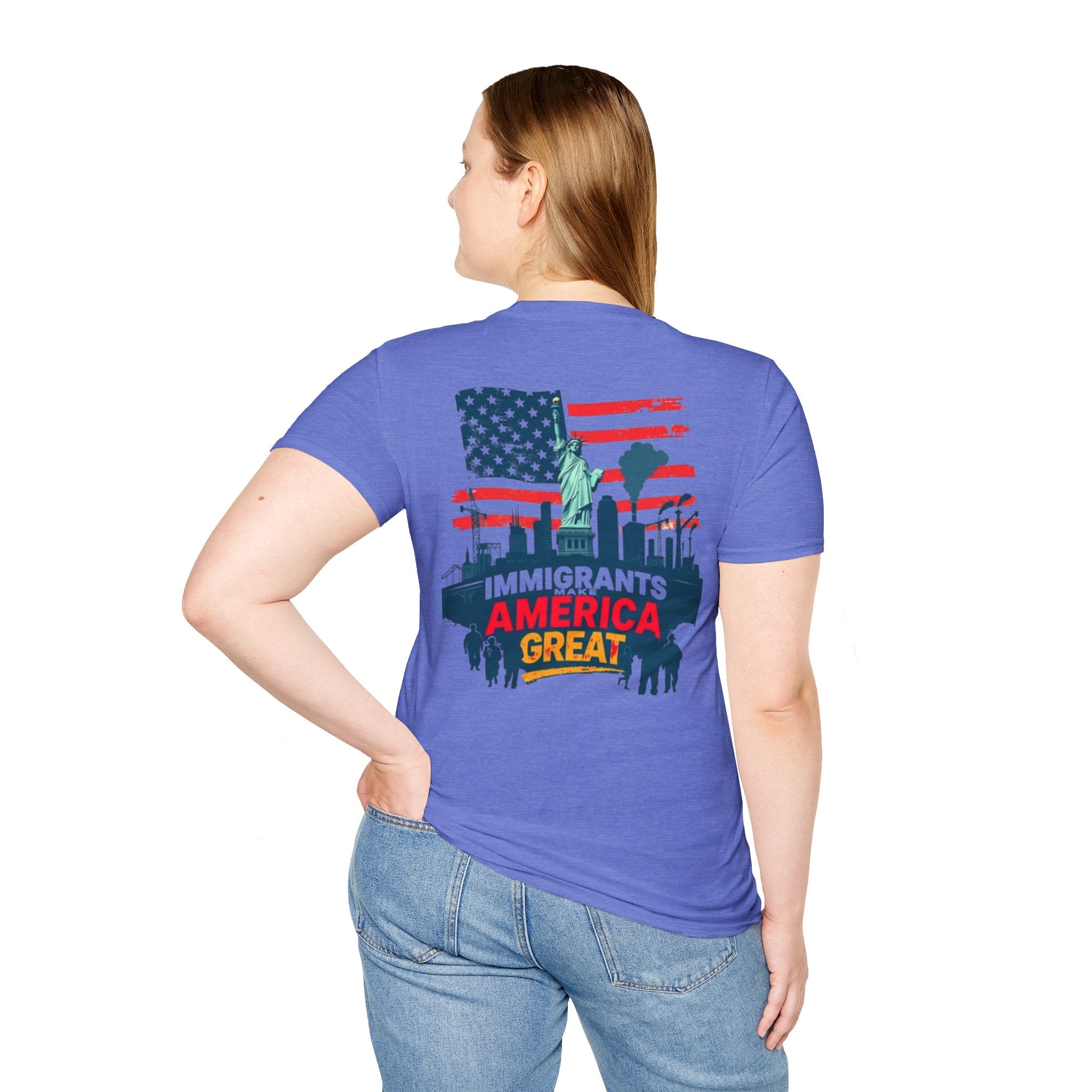 Immigrants Make America Great T-Shirt Estoy Contigo (I Am With You) Unisex Softstyle T-Shirt Classic Protest Tee