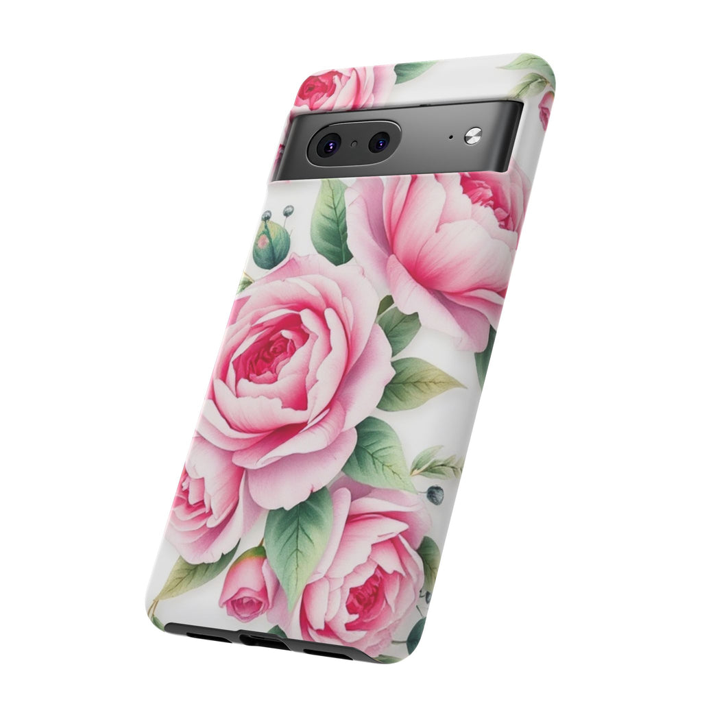 Android OR iPhone Compatible Cases - Pink Flower Design - Unique Tough Cases