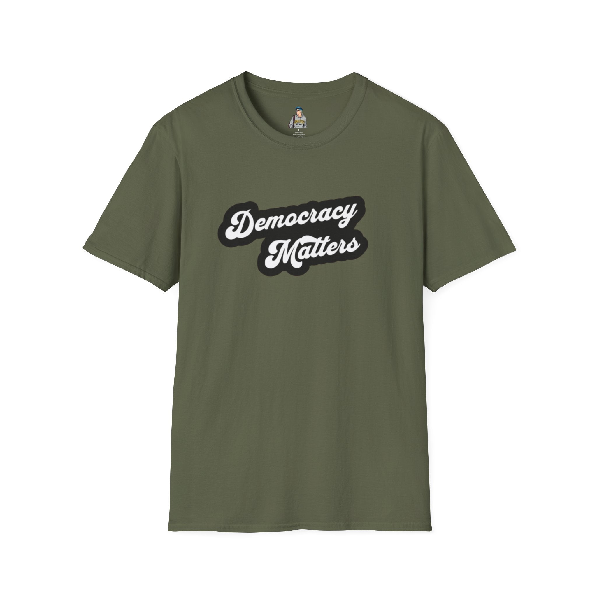 Democracy Matters T-Shirt — Retro Script Political Tee