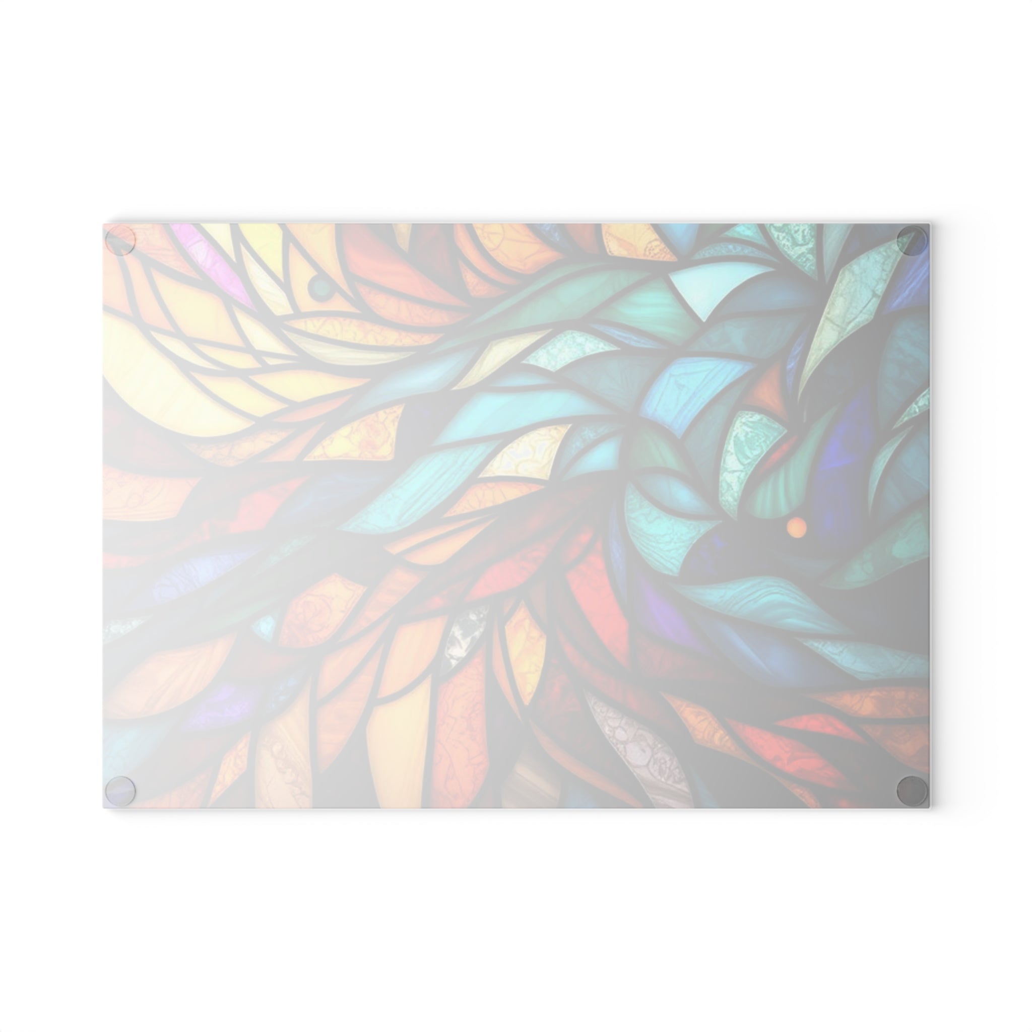 Vibrant Stained Glass Cutting Board - Artistic Kitchen Decor