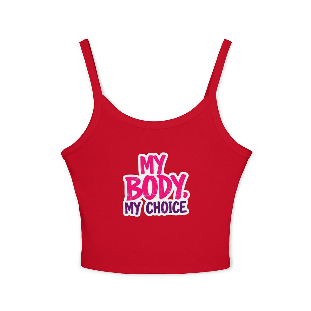 Empowering Women's Spaghetti Strap Tank Top - 'My Body, My Choice'