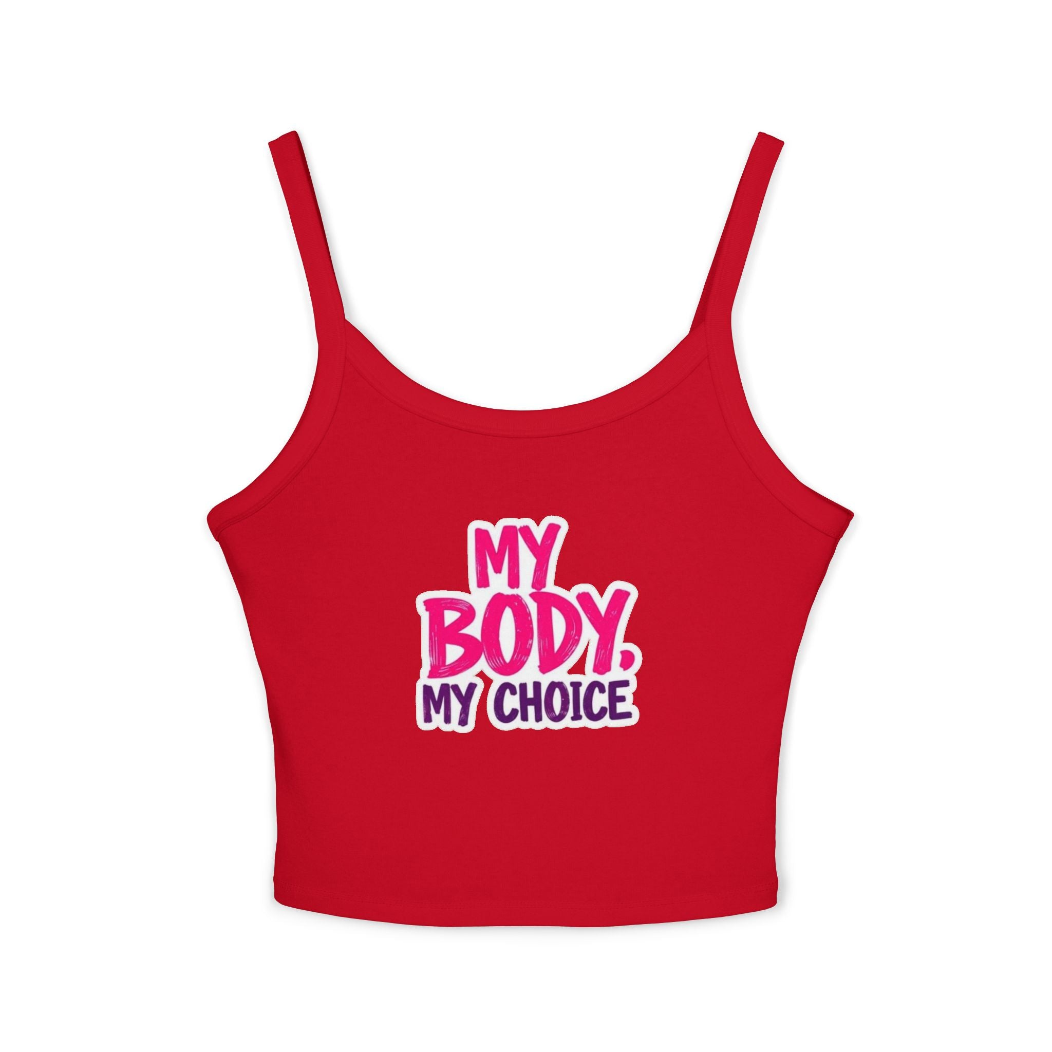 Empowering Women's Spaghetti Strap Tank Top - 'My Body, My Choice'